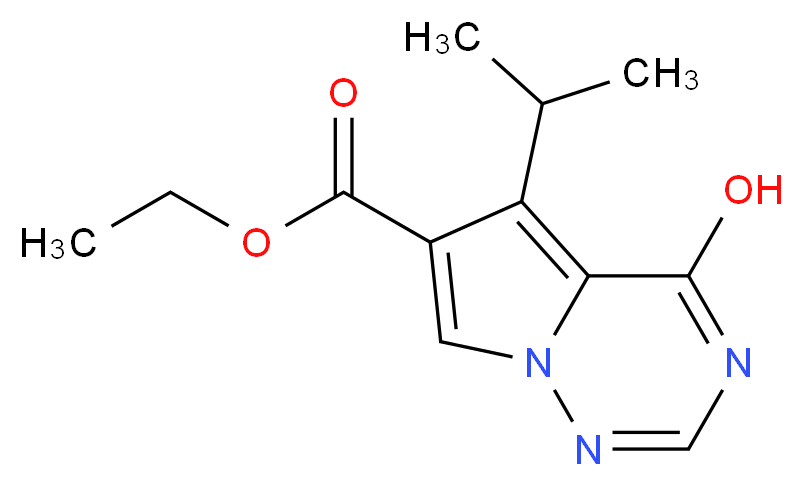 Ethyl 4-hydroxy-5-isopropylpyrrolo[1,2-f][1,2,4]triazine-6-carboxylate_分子结构_CAS_651744-40-0)