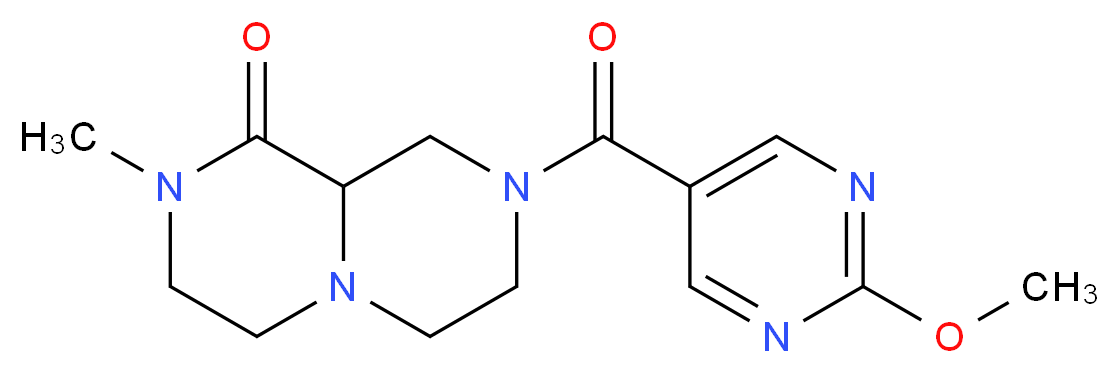 8-[(2-methoxypyrimidin-5-yl)carbonyl]-2-methylhexahydro-2H-pyrazino[1,2-a]pyrazin-1(6H)-one_分子结构_CAS_)