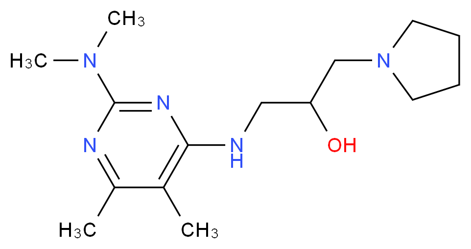 1-{[2-(dimethylamino)-5,6-dimethylpyrimidin-4-yl]amino}-3-pyrrolidin-1-ylpropan-2-ol_分子结构_CAS_)