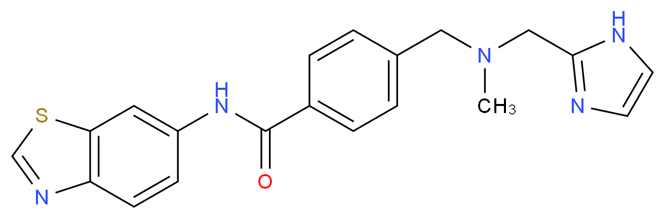 N-1,3-benzothiazol-6-yl-4-{[(1H-imidazol-2-ylmethyl)(methyl)amino]methyl}benzamide_分子结构_CAS_)