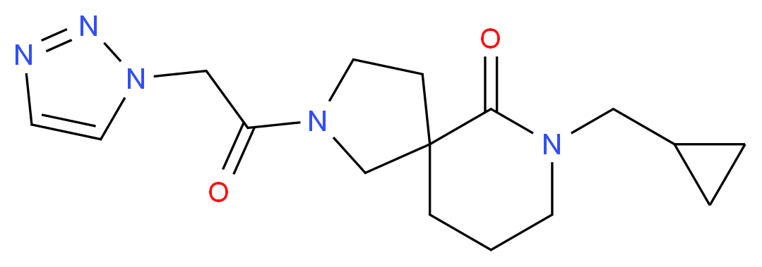 7-(cyclopropylmethyl)-2-(1H-1,2,3-triazol-1-ylacetyl)-2,7-diazaspiro[4.5]decan-6-one_分子结构_CAS_)