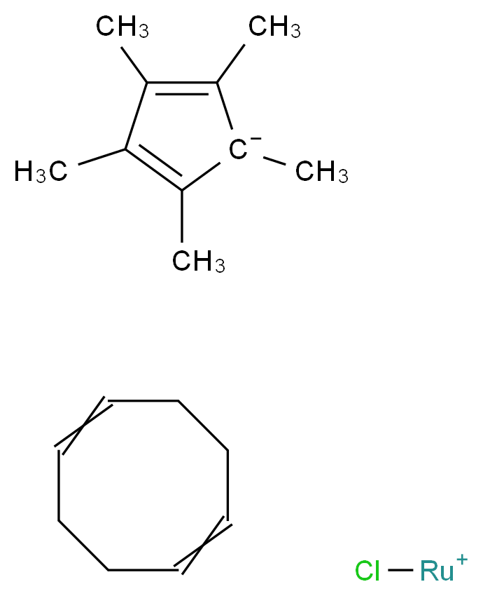 Chloro(1,5-cyclooctadiene)(pentamethylcyclopentadienyl)ruthenium(II)_分子结构_CAS_92390-26-6)