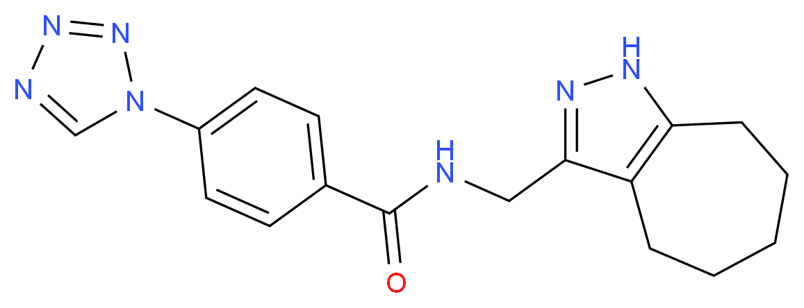 N-(1,4,5,6,7,8-hexahydrocyclohepta[c]pyrazol-3-ylmethyl)-4-(1H-tetrazol-1-yl)benzamide_分子结构_CAS_)