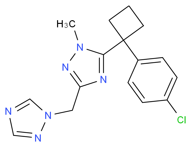 5-[1-(4-chlorophenyl)cyclobutyl]-1-methyl-3-(1H-1,2,4-triazol-1-ylmethyl)-1H-1,2,4-triazole_分子结构_CAS_)