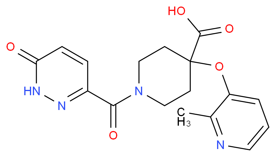 4-[(2-methylpyridin-3-yl)oxy]-1-[(6-oxo-1,6-dihydropyridazin-3-yl)carbonyl]piperidine-4-carboxylic acid_分子结构_CAS_)