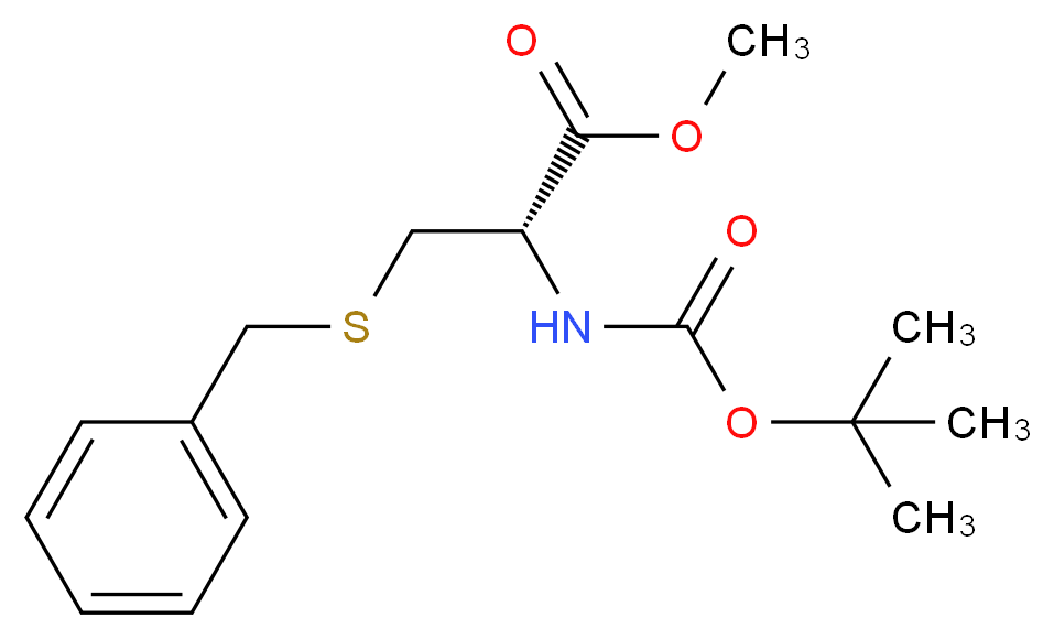 methyl (2S)-3-(benzylsulfanyl)-2-{[(tert-butoxy)carbonyl]amino}propanoate_分子结构_CAS_55478-08-5