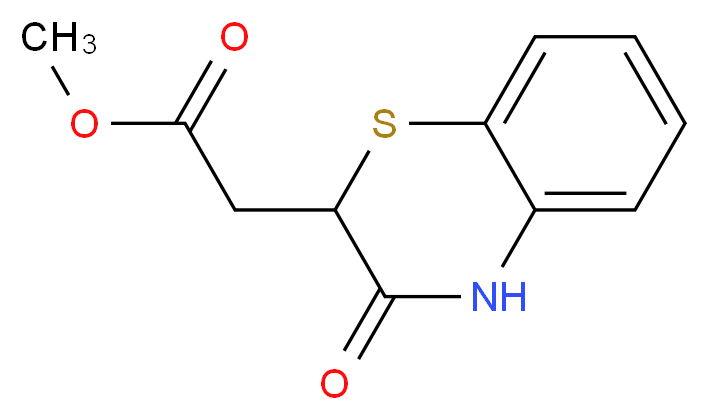 [2H-1,4-苯并噻嗪-3(4H)-酮-2-基]乙酸甲酯_分子结构_CAS_7556-63-0)