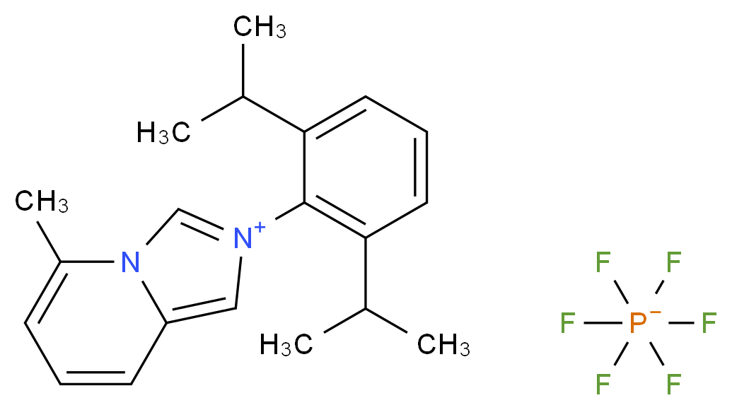 2-[2,6-bis(propan-2-yl)phenyl]-5-methyl-2λ<sup>5</sup>,4-imidazo[1,5-a]pyridin-2-ylium; hexafluoro-λ<sup>5</sup>-phosphanuide_分子结构_CAS_1176202-62-2