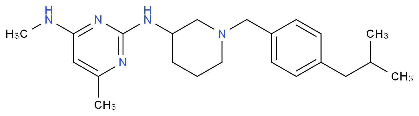 N~2~-[1-(4-isobutylbenzyl)-3-piperidinyl]-N~4~,6-dimethyl-2,4-pyrimidinediamine_分子结构_CAS_)