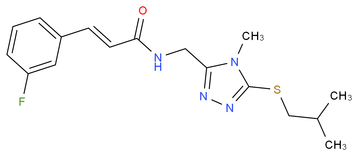 (2E)-3-(3-fluorophenyl)-N-{[5-(isobutylthio)-4-methyl-4H-1,2,4-triazol-3-yl]methyl}acrylamide_分子结构_CAS_)