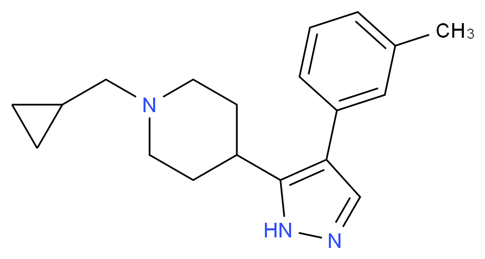 1-(cyclopropylmethyl)-4-[4-(3-methylphenyl)-1H-pyrazol-5-yl]piperidine_分子结构_CAS_)