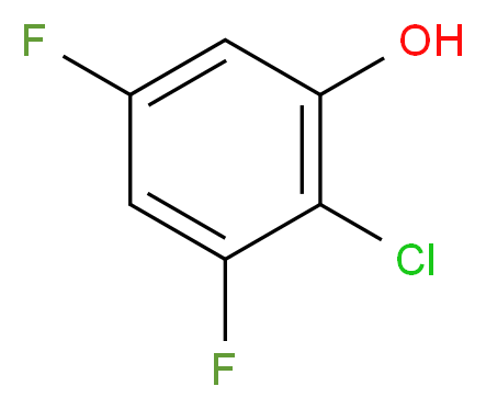 2-Chloro-3,5-difluorophenol 98%_分子结构_CAS_206986-81-4)