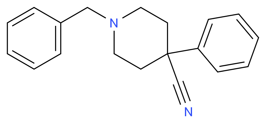 1-Benzyl-4-cyano-4-phenylpiperidine Hydrochloride_分子结构_CAS_56243-25-5)