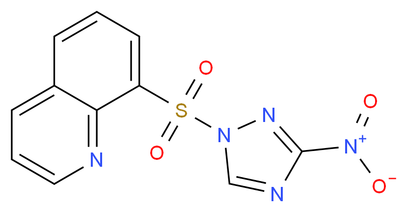 8-[(3-nitro-1H-1,2,4-triazol-1-yl)sulfonyl]quinoline_分子结构_CAS_77244-88-3