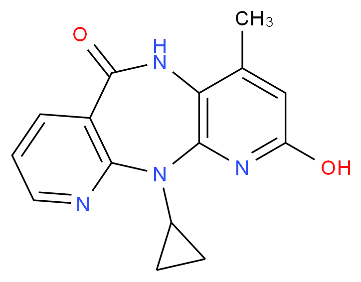 2-cyclopropyl-5-hydroxy-7-methyl-2,4,9,15-tetraazatricyclo[9.4.0.0<sup>3</sup>,<sup>8</sup>]pentadeca-1(11),3(8),4,6,12,14-hexaen-10-one_分子结构_CAS_254889-31-1