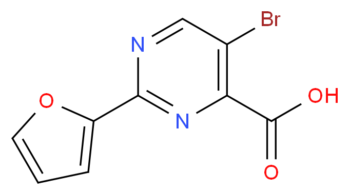 5-bromo-2-(furan-2-yl)pyrimidine-4-carboxylic acid_分子结构_CAS_1240598-46-2