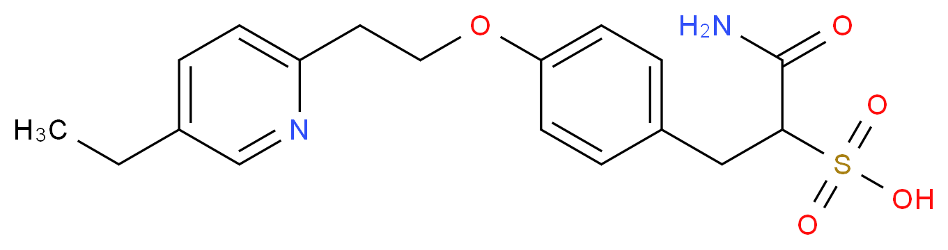 1-carbamoyl-2-{4-[2-(5-ethylpyridin-2-yl)ethoxy]phenyl}ethane-1-sulfonic acid_分子结构_CAS_625853-73-8