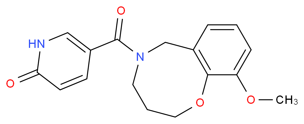 5-[(10-methoxy-3,4-dihydro-2H-1,5-benzoxazocin-5(6H)-yl)carbonyl]pyridin-2(1H)-one_分子结构_CAS_)