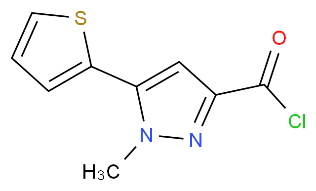 1-methyl-5-thien-2-yl-1H-pyrazole-3-carbonyl chloride_分子结构_CAS_876316-46-0)