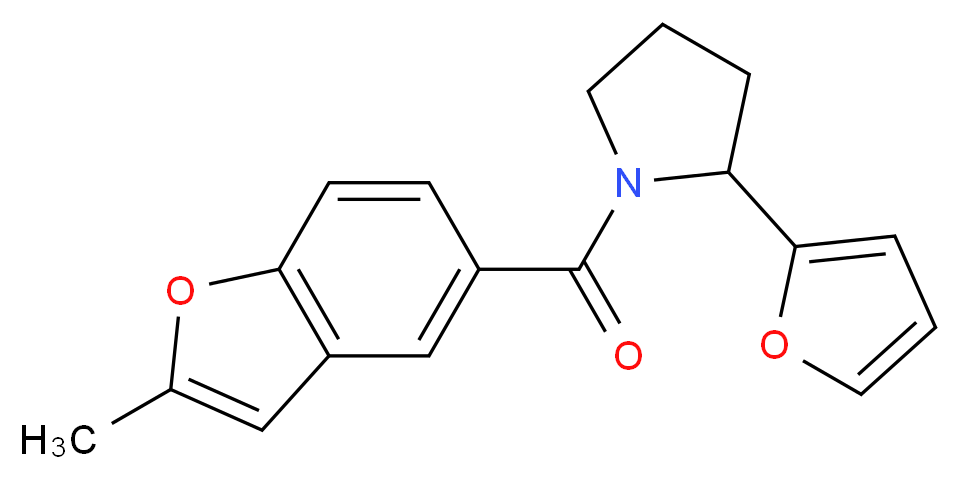 2-(2-furyl)-1-[(2-methyl-1-benzofuran-5-yl)carbonyl]pyrrolidine_分子结构_CAS_)