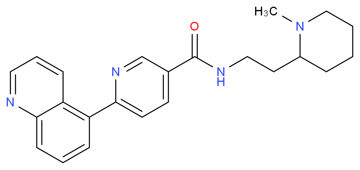 N-[2-(1-methylpiperidin-2-yl)ethyl]-6-quinolin-5-ylnicotinamide_分子结构_CAS_)