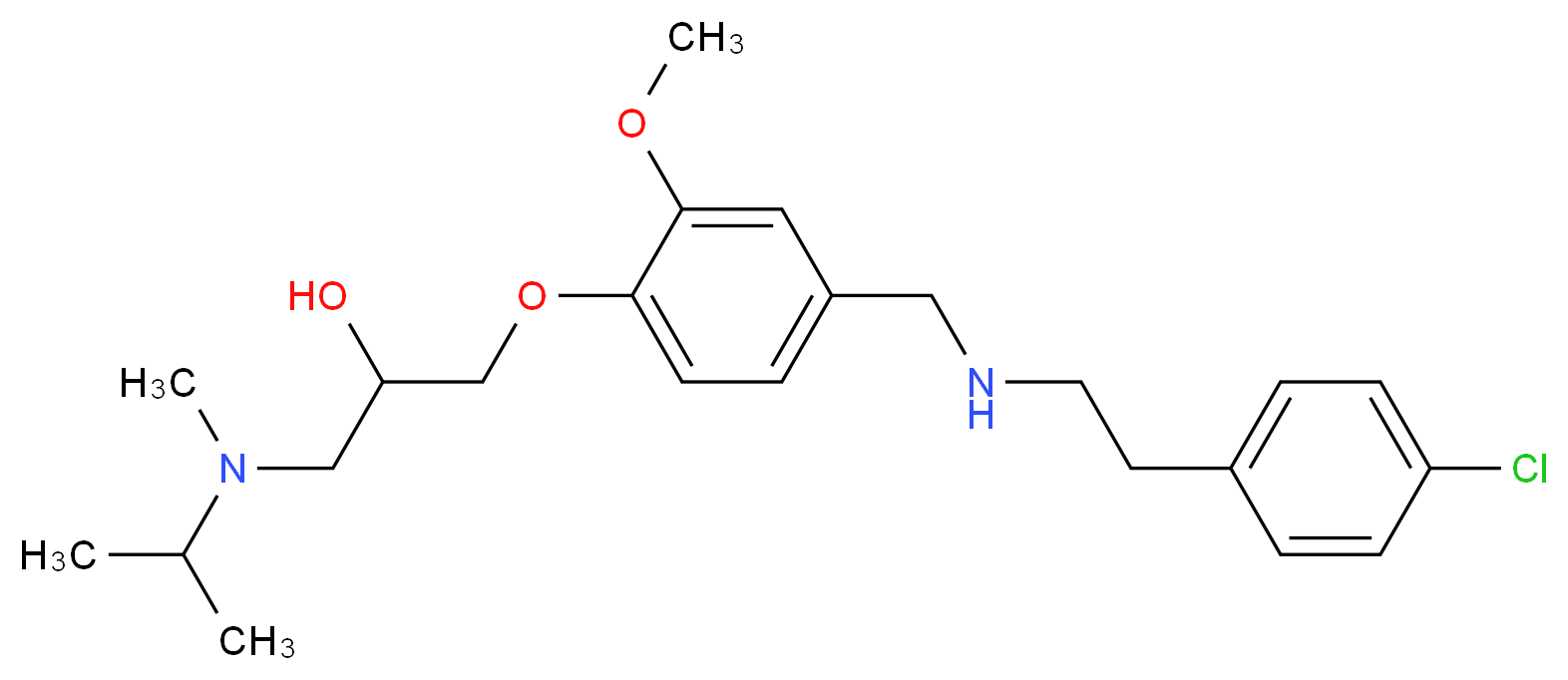 1-[4-({[2-(4-chlorophenyl)ethyl]amino}methyl)-2-methoxyphenoxy]-3-[isopropyl(methyl)amino]-2-propanol_分子结构_CAS_)