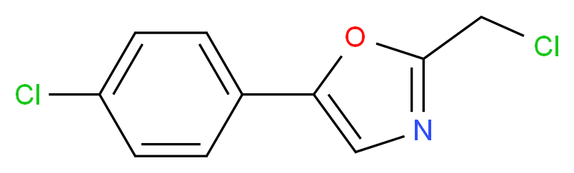 2-(chloromethyl)-5-(4-chlorophenyl)-1,3-oxazole_分子结构_CAS_64640-12-6