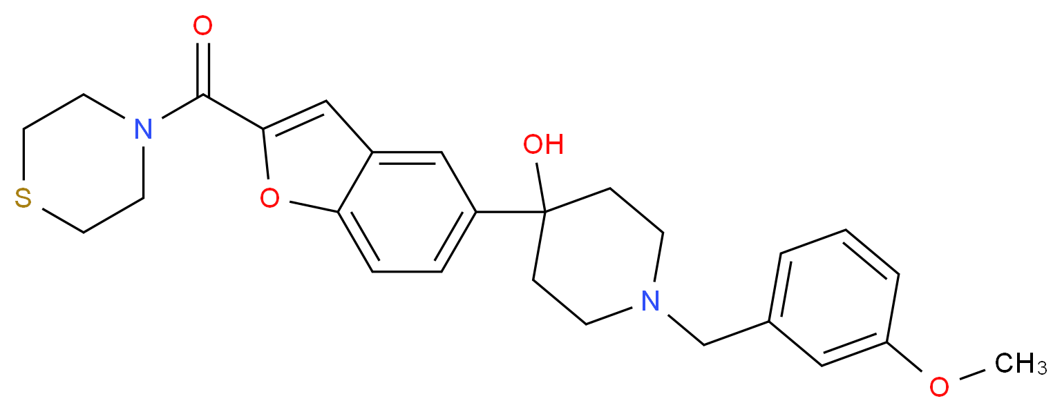 1-(3-methoxybenzyl)-4-[2-(4-thiomorpholinylcarbonyl)-1-benzofuran-5-yl]-4-piperidinol_分子结构_CAS_)