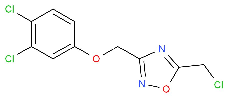 5-(chloromethyl)-3-[(3,4-dichlorophenoxy)methyl]-1,2,4-oxadiazole_分子结构_CAS_)