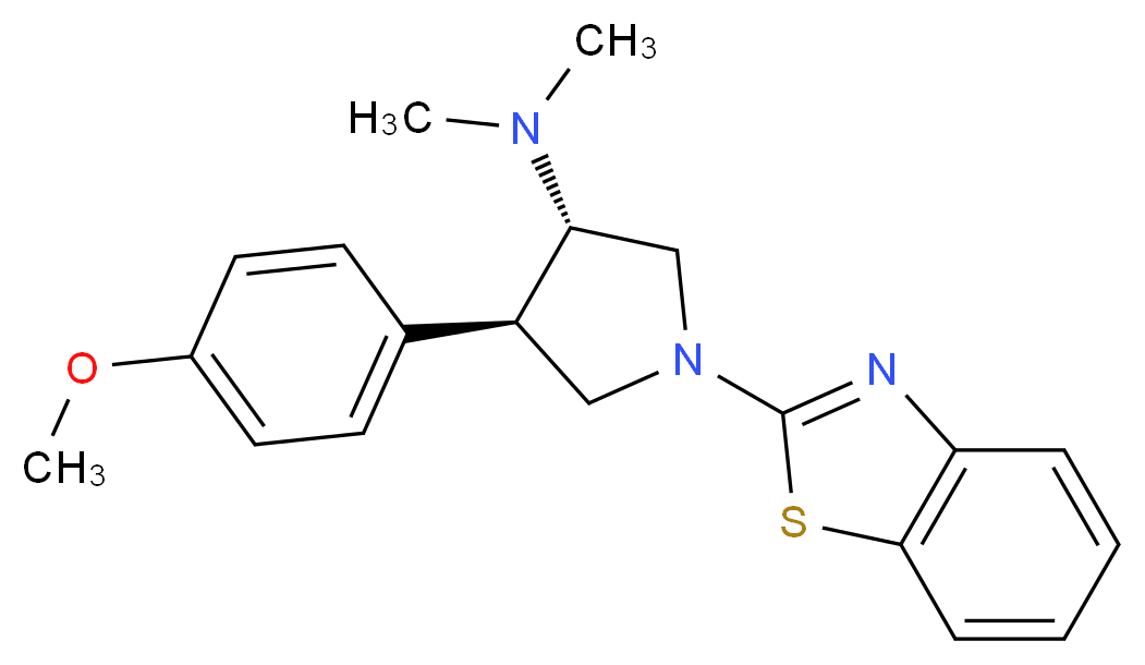 (3S*,4R*)-1-(1,3-benzothiazol-2-yl)-4-(4-methoxyphenyl)-N,N-dimethyl-3-pyrrolidinamine_分子结构_CAS_)