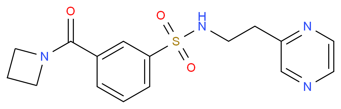 3-(azetidin-1-ylcarbonyl)-N-(2-pyrazin-2-ylethyl)benzenesulfonamide_分子结构_CAS_)