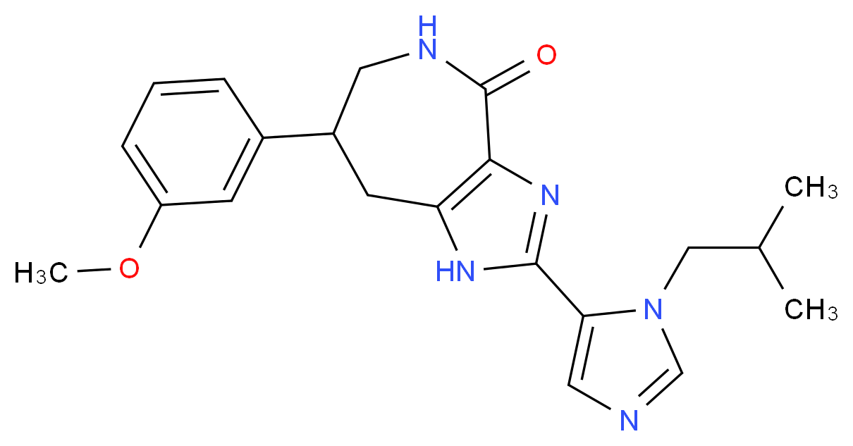 2-(1-isobutyl-1H-imidazol-5-yl)-7-(3-methoxyphenyl)-5,6,7,8-tetrahydroimidazo[4,5-c]azepin-4(1H)-one_分子结构_CAS_)