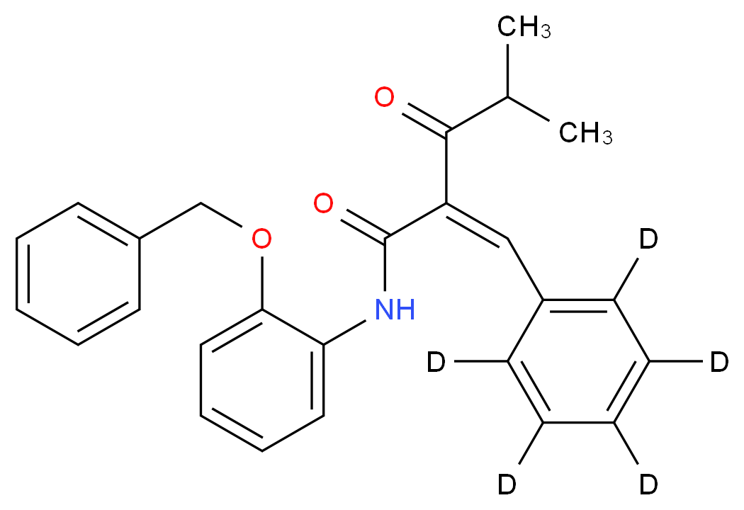 (2Z)-N-[2-(benzyloxy)phenyl]-4-methyl-3-oxo-2-[(<sup>2</sup>H<sub>5</sub>)phenylmethylidene]pentanamide_分子结构_CAS_1020719-18-9