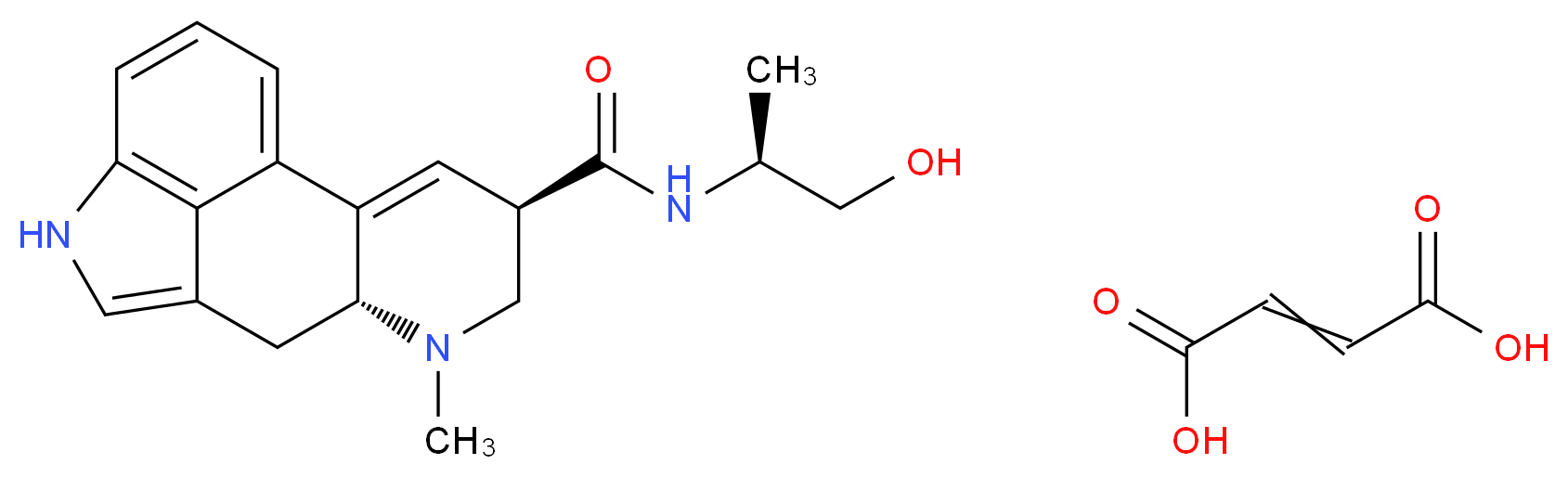 (4R,7R)-N-[(2S)-1-hydroxypropan-2-yl]-6-methyl-6,11-diazatetracyclo[7.6.1.0<sup>2</sup>,<sup>7</sup>.0<sup>1</sup><sup>2</sup>,<sup>1</sup><sup>6</sup>]hexadeca-1(16),2,9,12,14-pentaene-4-carboxamide; but-2-enedioic acid_分子结构_CAS_129-51-1