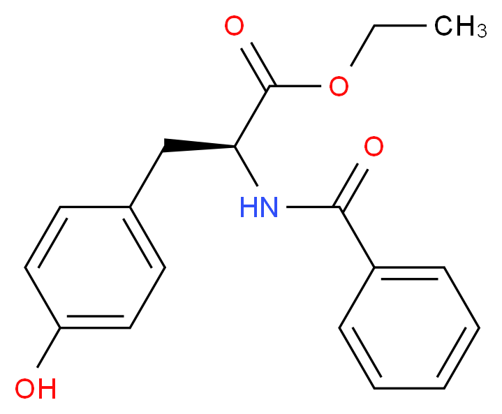 BENZOYL-L-TYROSINE,ETHYL ESTER_分子结构_CAS_3483-82-7)