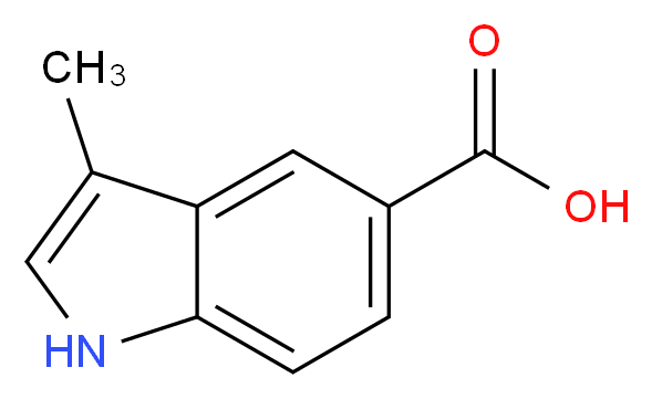 3-methyl-1H-indole-5-carboxylic acid_分子结构_CAS_588688-44-2