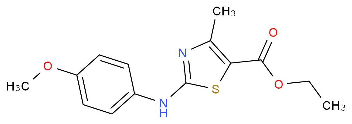 ethyl 2-[(4-methoxyphenyl)amino]-4-methyl-1,3-thiazole-5-carboxylate_分子结构_CAS_109688-84-8