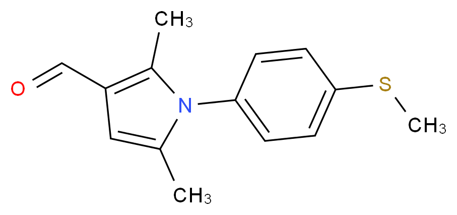 2,5-dimethyl-1-[4-(methylsulfanyl)phenyl]-1H-pyrrole-3-carbaldehyde_分子结构_CAS_923743-09-3