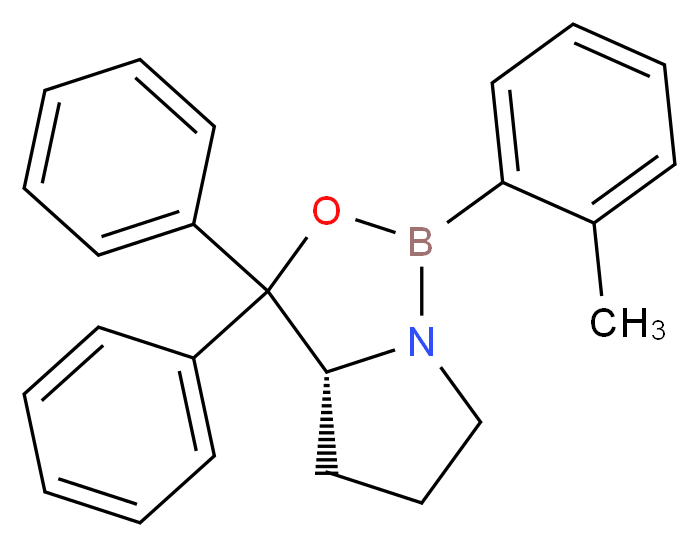 (3aR)-1-(2-methylphenyl)-3,3-diphenyl-hexahydropyrrolo[1,2-c][1,3,2]oxazaborole_分子结构_CAS_865812-10-8