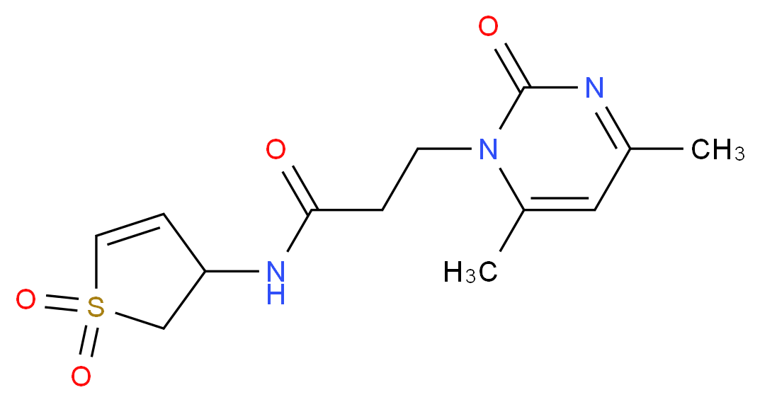 3-(4,6-dimethyl-2-oxopyrimidin-1(2H)-yl)-N-(1,1-dioxido-2,3-dihydro-3-thienyl)propanamide_分子结构_CAS_)