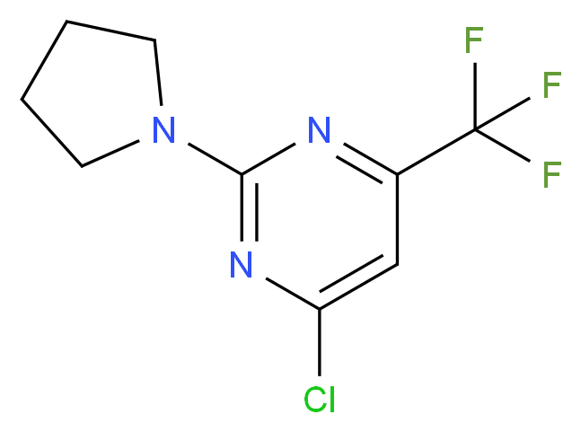 4-chloro-2-(pyrrolidin-1-yl)-6-(trifluoromethyl)pyrimidine_分子结构_CAS_915922-37-1