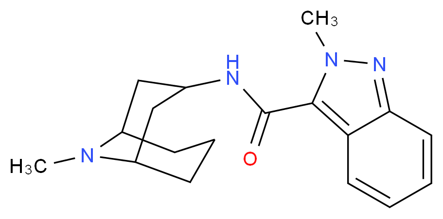 2-methyl-N-{9-methyl-9-azabicyclo[3.3.1]nonan-3-yl}-2H-indazole-3-carboxamide_分子结构_CAS_127472-42-8