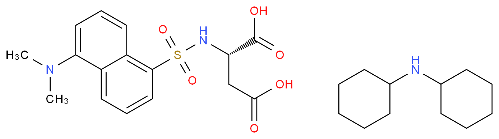 (2S)-2-[5-(dimethylamino)naphthalene-1-sulfonamido]butanedioic acid; N-cyclohexylcyclohexanamine_分子结构_CAS_53332-29-9