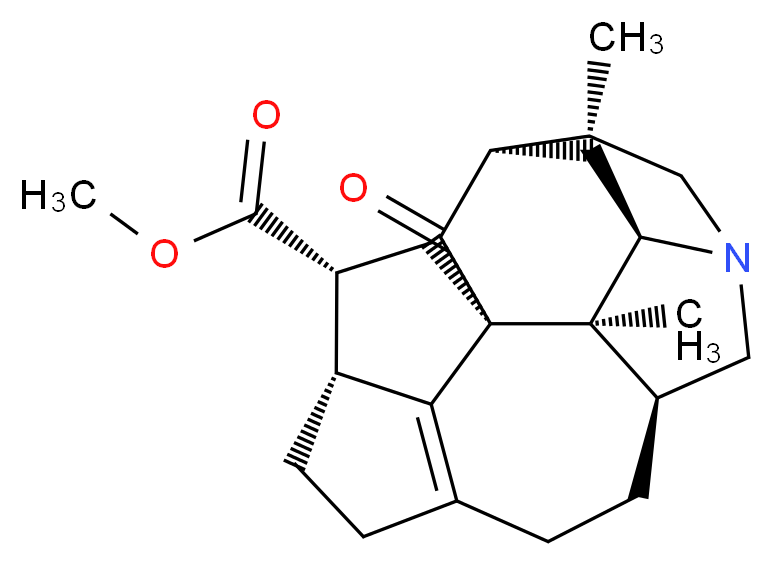 methyl (1R,2S,3R,5R,6S,10S,16R,17R)-2,6-dimethyl-20-oxo-8-azahexacyclo[11.5.1.1<sup>1</sup>,<sup>5</sup>.0<sup>2</sup>,<sup>1</sup><sup>0</sup>.0<sup>3</sup>,<sup>8</sup>.0<sup>1</sup><sup>6</sup>,<sup>1</sup><sup>9</sup>]icos-13(19)-ene-17-carboxylate_分子结构_CAS_881388-87-0