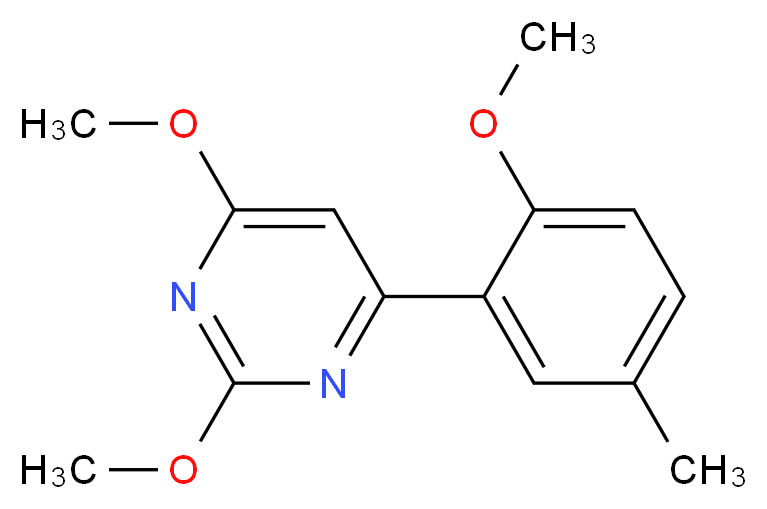 2,4-dimethoxy-6-(2-methoxy-5-methylphenyl)pyrimidine_分子结构_CAS_)