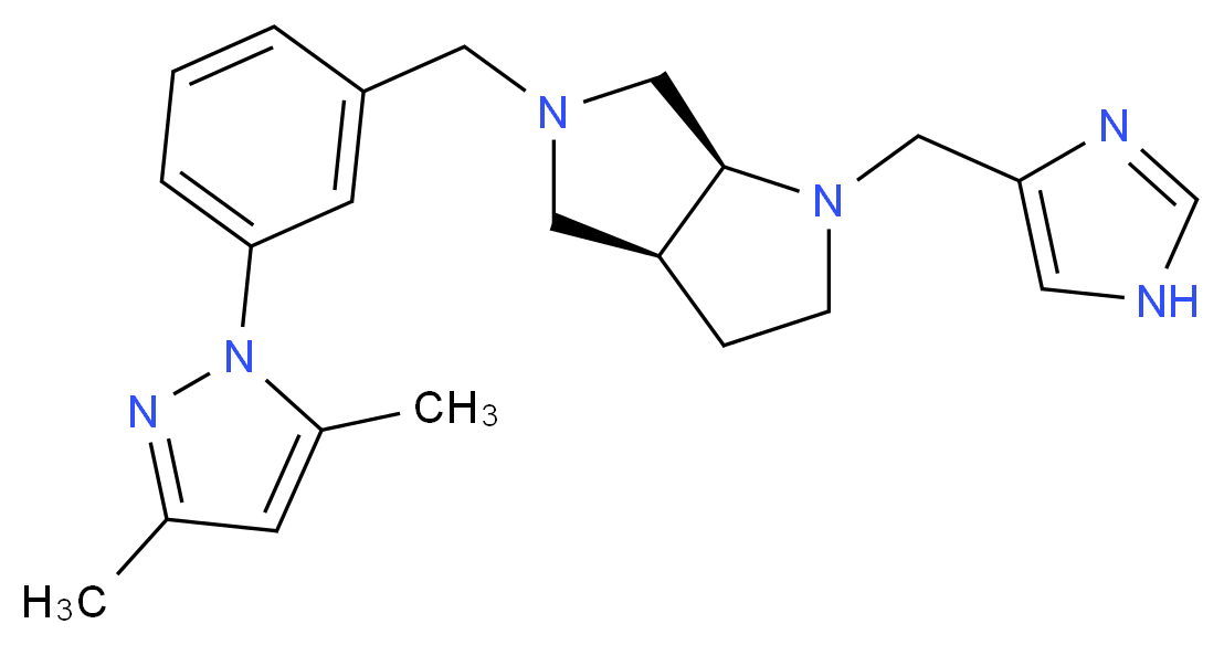 (3aS,6aS)-5-[3-(3,5-dimethyl-1H-pyrazol-1-yl)benzyl]-1-(1H-imidazol-4-ylmethyl)octahydropyrrolo[3,4-b]pyrrole_分子结构_CAS_)