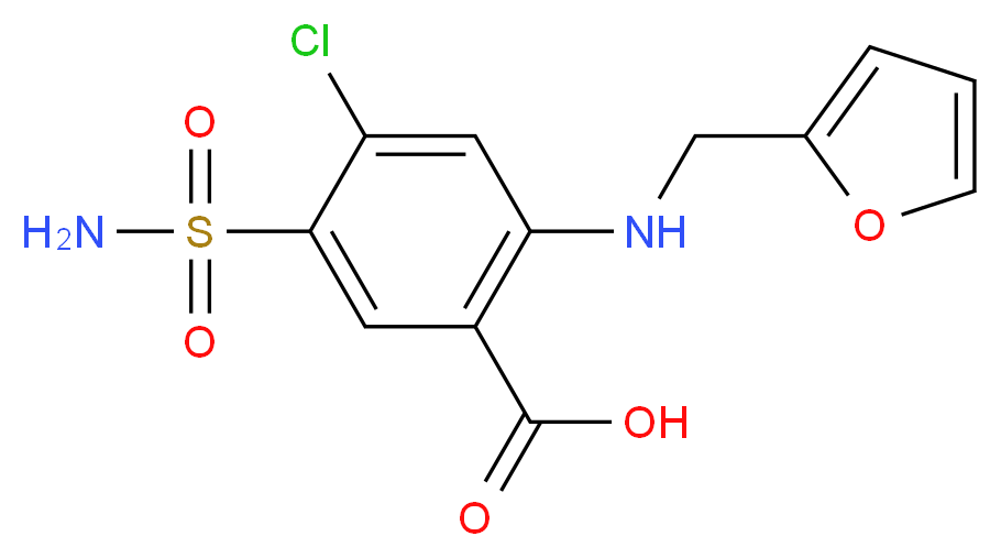 4-chloro-2-((furan-2-ylmethyl)amino)-5-sulfamoylbenzoic acid_分子结构_CAS_)