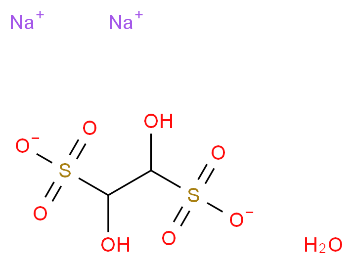 disodium 1,2-dihydroxyethane-1,2-disulfonate hydrate_分子结构_CAS_517-21-5