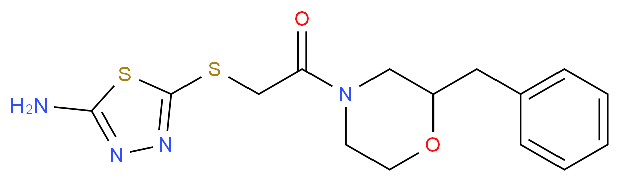 5-{[2-(2-benzyl-4-morpholinyl)-2-oxoethyl]thio}-1,3,4-thiadiazol-2-amine_分子结构_CAS_)