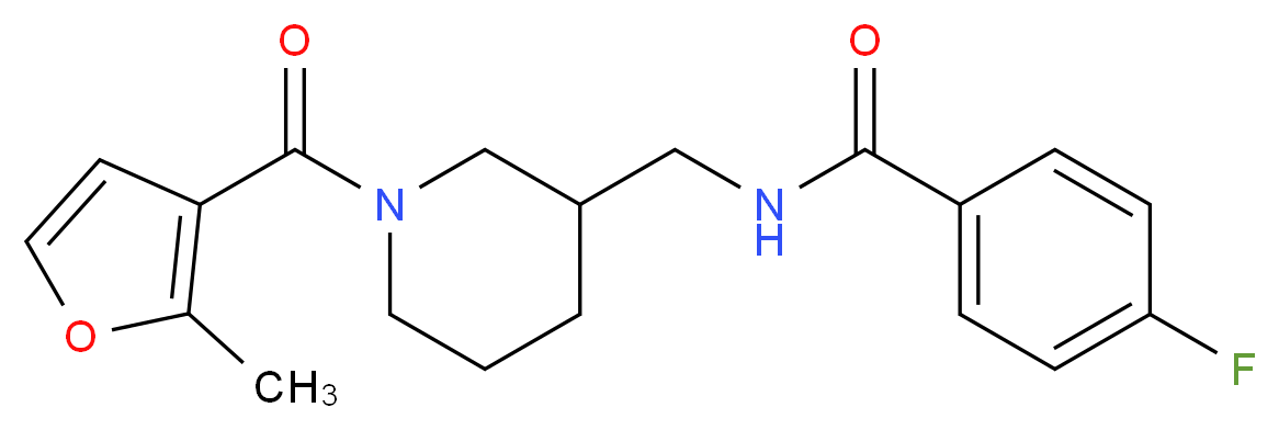 4-fluoro-N-{[1-(2-methyl-3-furoyl)-3-piperidinyl]methyl}benzamide_分子结构_CAS_)